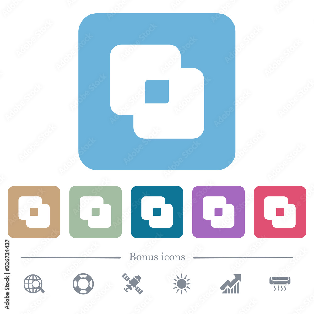 Aufkleber exclude shapes flat icons on color rounded square backgrounds