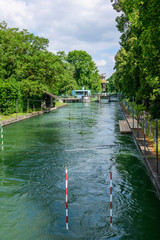 Hauptstadtbach am Augsburger Hochablass nahe der Abzweigung zum Eiskanal