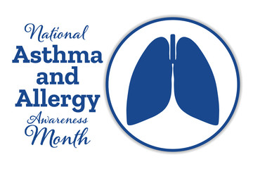 May is Asthma and Allergy Awareness Month. Holiday concept. Template for background, banner, card, poster with text inscription. Vector EPS10 illustration.