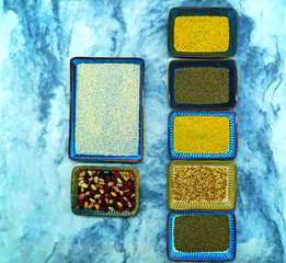 Various kinds of grains(Sticky rice,millet,sticky sorghum,beans)