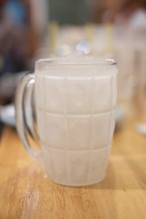 Empty mug covered in frost for beer