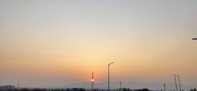 sunset over the lake