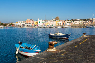 Procida (Italy) - Chiaiolella bay with its colored houses