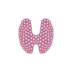 Thyroid graphic sign. Thyroid gland symbol isolated on white background. Vector illustration