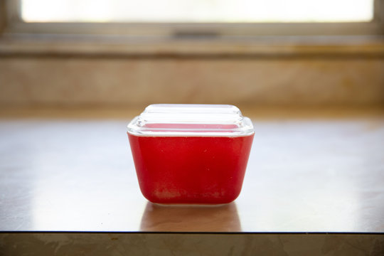 vintage glass food container