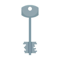 Key for lock flat illustration. Vector Key for lock in flat style isolated on white background. Element for web, game and advertising
