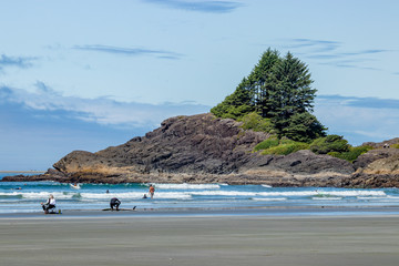 Watching the beginners learn to surf - Tofino, Vancouver Island, BC, Canada