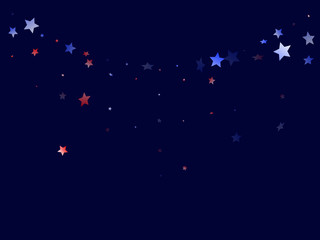 Obraz na płótnie Canvas Flying red blue white star sparkles vector american patriotic background.