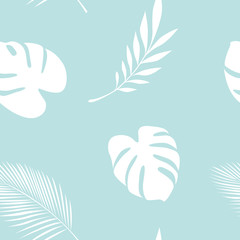 Fototapeta na wymiar bright seamless pattern palm leaf vector illustration EPS10
