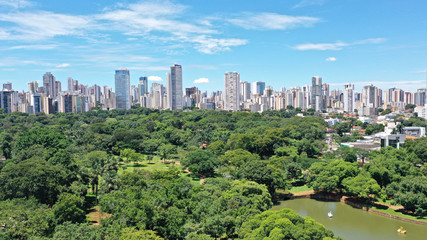 Fototapeta premium Widok z lotu ptaka na las tropikalny w mieście Goiania, stan Goias, Brazylia