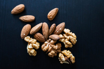 walnuts on wooden table