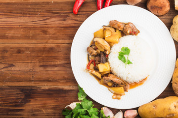 Rice with mushroom and potato