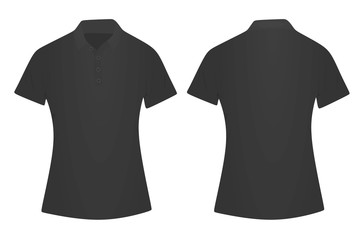 Grey women polo t shirt. vector illustration
