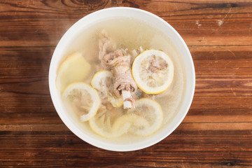 Lemon and goose paw soup