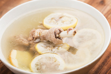 Lemon and goose paw soup