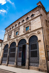 Facade of the historical Palacio de la Salina a Plateresque style with Italian elements building  built in 1538 in Salamanca city center