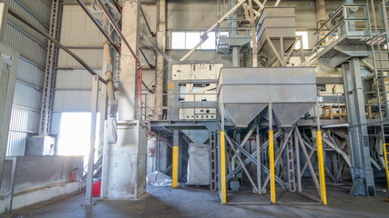 Electrical mill machinery and elevator for the production of seeds timelapse . Grain equipment.