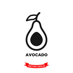 avocado icon vector logo template