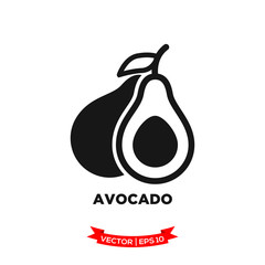 avocado icon vector logo template