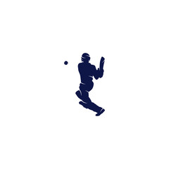 Plakat Batsman playing cricket vector design. Cricket competition logo.