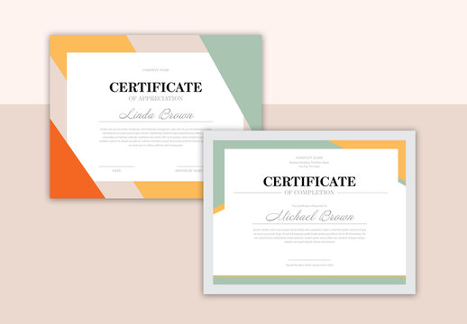 Colorful Certificate Layout Set