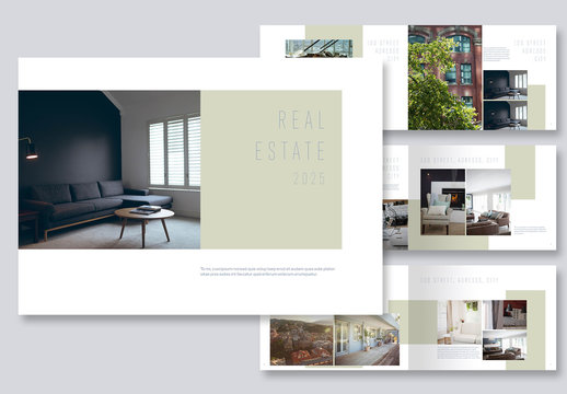 Brochure Layout with Light Green Accents