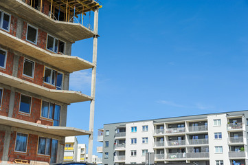 Building under construction and new built residential buildings