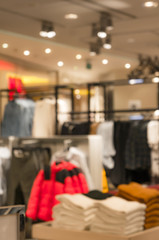 Blur Image of Clothings Display and Arrangement on a Fashion Store - can be used as background
