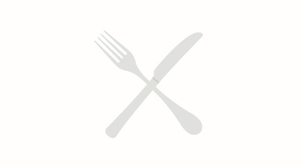 Vector Isolated Illustration of a Fork, a Spoon and a Knife