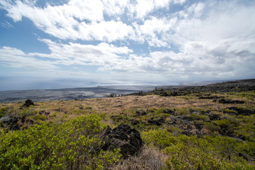 Lava progression in the pacific ocean south of Big Island Hawaii