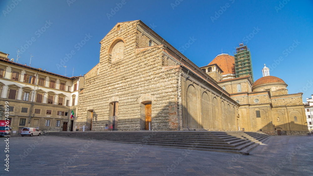 Canvas Prints basilica di san lorenzo basilica of st lawrence timelapse in florence city.