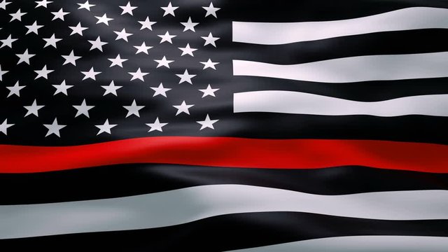 Waving Thin Red Line flag - loop
