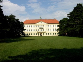 Fototapeta na wymiar Valtice, Czech Repub., Valtice Palace, Garden Facade