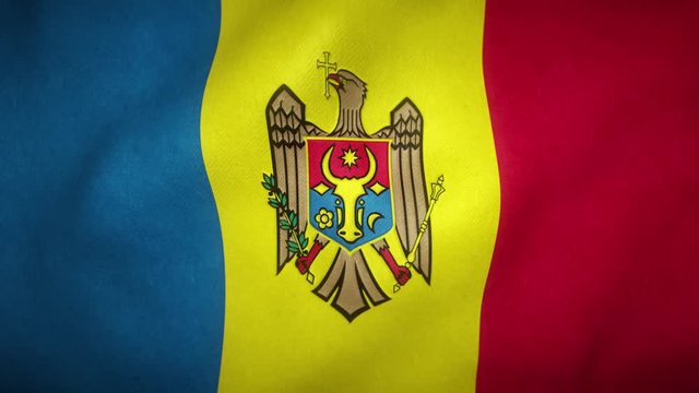 flag of moldova waving in the wind