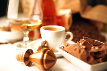 Coffee, brandy and chocolate