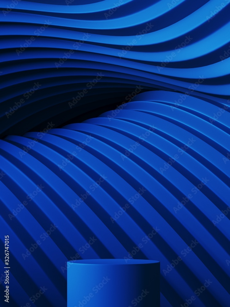 Aufkleber abstract background for branding and minimal presentation. blue podium on folding paper pleated geom