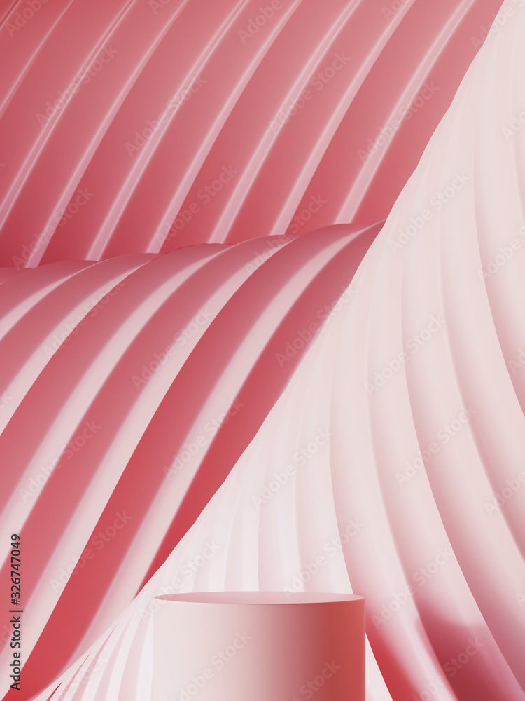 Aufkleber abstract background for branding and minimal presentation. pink podium on folding paper pleated geom