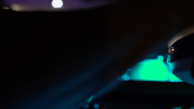 Closeup of percussionist in nightclub