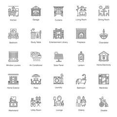  Family and Home Line Vectors Pack 