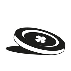 Isolated golden clover coin