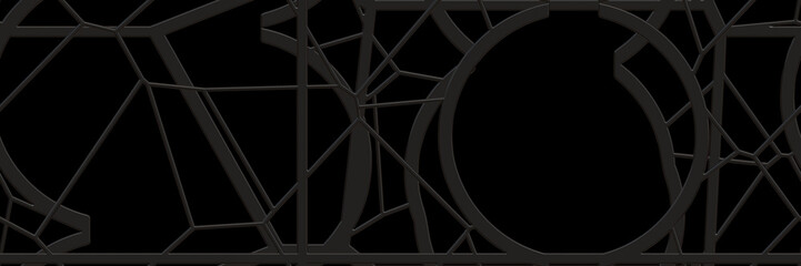 Metal grid- 3d illustration. Construction block- metallic cell. Abstract pattern- simple background design