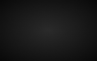 Obraz premium Geometric perforated square background, abstract black metallic square background, carbon kevlar texture, simple vector illustration