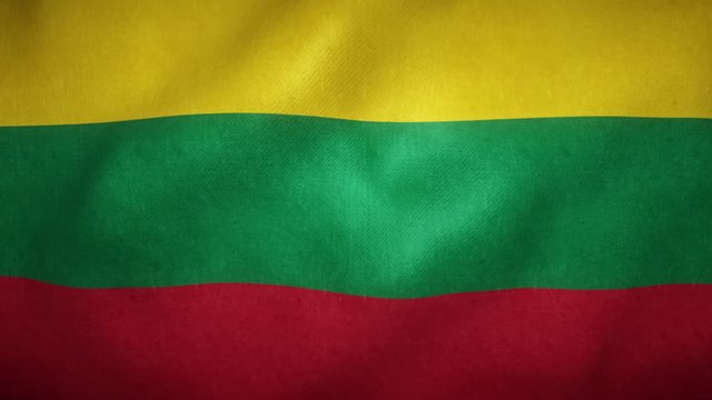 flag of lithuania waving in the wind
