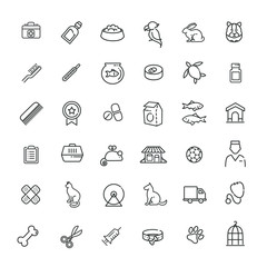 Outline web icon set - pet, pet shop