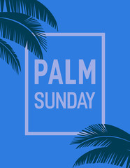 Obraz premium Palm Sunday holiday frame vector background