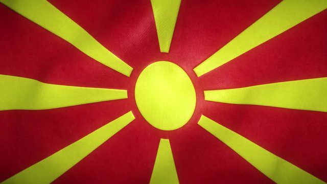 flag of north macedonia waving in the wind