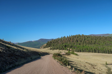 Fototapeta na wymiar Landscape of dirt road in the mountains of Colorado