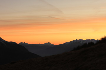 sunset in the mountains