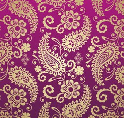 traditional paisley floral pattern , textile , Rajasthan, India	
