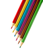 Pencil colored isolated on white background.